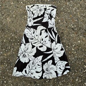 Y2K Ruby rox brown palm tree strap less dress